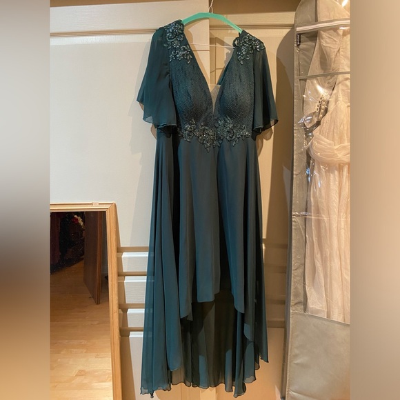 Fancy Dress chiffon hi low hem curvy - Picture 5 of 13